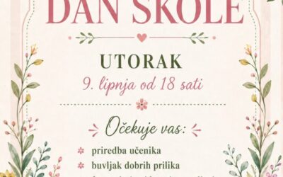 OBAVIJEST! Dan škole odgođen za utorak, 9. lipnja