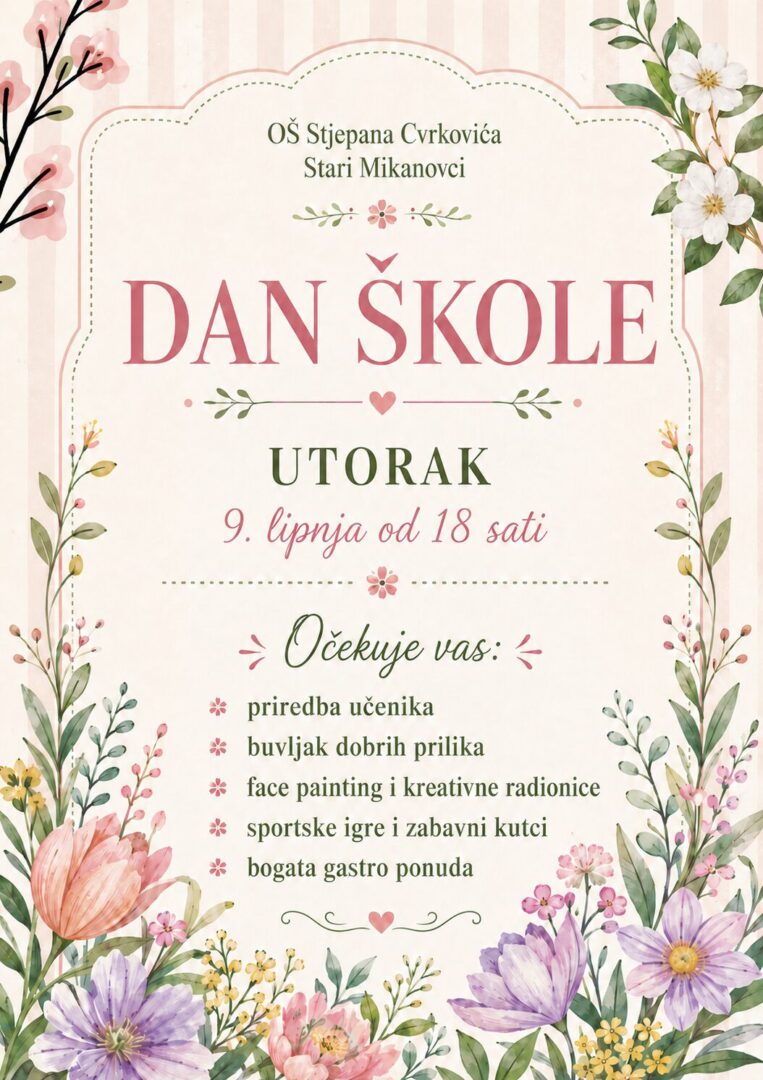 Plakat Dan škole novi